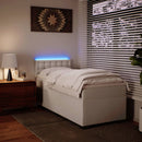 vidaXL fehér műbőr rugós ágy matraccal 80 x 200 cm