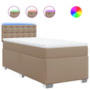 vidaXL cappuccino színű műbőr rugós ágy matraccal 80 x 200 cm