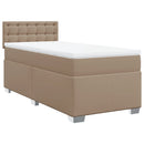 vidaXL cappuccino színű műbőr rugós ágy matraccal 90 x 190 cm