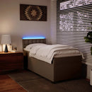 vidaXL cappuccino színű műbőr rugós ágy matraccal 90 x 200 cm