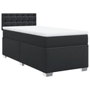 vidaXL fekete műbőr rugós ágy matraccal 100 x 200 cm