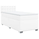 vidaXL fehér műbőr rugós ágy matraccal 100 x 200 cm