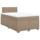 vidaXL cappuccino színű műbőr rugós ágy matraccal 120 x 190 cm