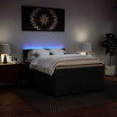 vidaXL fekete műbőr rugós ágy matraccal 140 x 190 cm