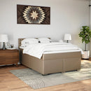 vidaXL cappuccino színű műbőr rugós ágy matraccal 140 x 190 cm