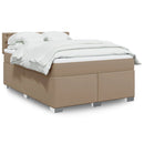 vidaXL cappuccino színű műbőr rugós ágy matraccal 140 x 190 cm