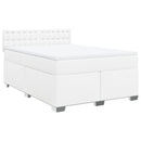 vidaXL fehér műbőr rugós ágy matraccal 160 x 200 cm