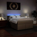 vidaXL cappuccino színű műbőr rugós ágy matraccal 160 x 200 cm