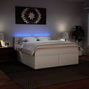 vidaXL fehér műbőr rugós ágy matraccal 180 x 200 cm