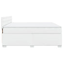 vidaXL fehér műbőr rugós ágy matraccal 180 x 200 cm