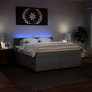 vidaXL szürke műbőr rugós ágy matraccal 180 x 200 cm