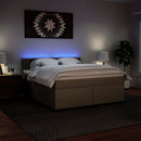 vidaXL cappuccino színű műbőr rugós ágy matraccal 180 x 200 cm