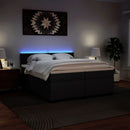 vidaXL fehér műbőr rugós ágy matraccal 200 x 200 cm