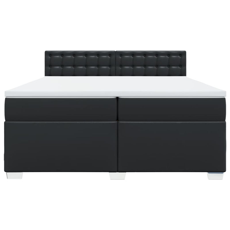 vidaXL fehér műbőr rugós ágy matraccal 200 x 200 cm