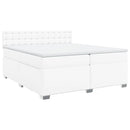 vidaXL fehér műbőr rugós ágy matraccal 200 x 200 cm