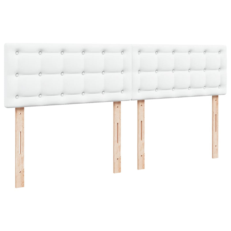 vidaXL fehér műbőr rugós ágy matraccal 200 x 200 cm