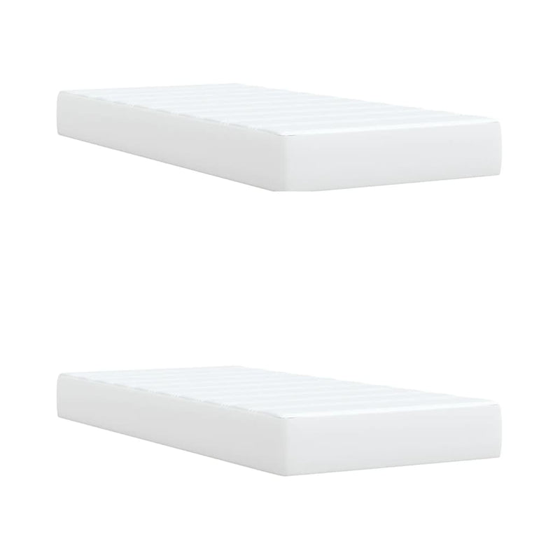 vidaXL fehér műbőr rugós ágy matraccal 200 x 200 cm