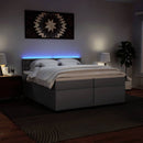 vidaXL szürke műbőr rugós ágy matraccal 200 x 200 cm