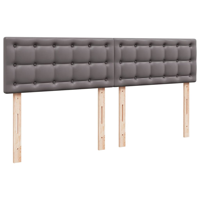 vidaXL szürke műbőr rugós ágy matraccal 200 x 200 cm
