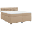 vidaXL cappuccino színű műbőr rugós ágy matraccal 200 x 200 cm