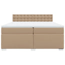 vidaXL cappuccino színű műbőr rugós ágy matraccal 200 x 200 cm