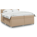 vidaXL cappuccino színű műbőr rugós ágy matraccal 200 x 200 cm