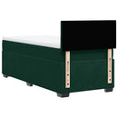 vidaXL sötétzöld bársony rugós ágy matraccal 80 x 200 cm