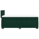 vidaXL sötétzöld bársony rugós ágy matraccal 80 x 200 cm