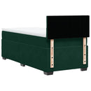 vidaXL sötétzöld bársony rugós ágy matraccal 80 x 200 cm