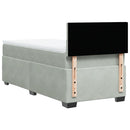 vidaXL világosszürke bársony rugós ágy matraccal 90 x 200 cm