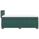 vidaXL sötétzöld bársony rugós ágy matraccal 90 x 200 cm