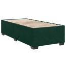 vidaXL sötétzöld bársony rugós ágy matraccal 90 x 200 cm