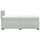 vidaXL világosszürke bársony rugós ágy matraccal 100 x 200 cm