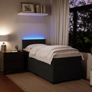 vidaXL fekete bársony rugós ágy matraccal 100 x 200 cm