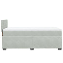 vidaXL világosszürke bársony rugós ágy matraccal 100 x 200 cm