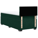 vidaXL sötétzöld bársony rugós ágy matraccal 100 x 200 cm
