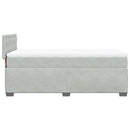 vidaXL világosszürke bársony rugós ágy matraccal 100 x 200 cm