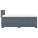vidaXL sötétszürke bársony rugós ágy matraccal 100 x 200 cm