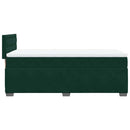 vidaXL sötétzöld bársony rugós ágy matraccal 100 x 200 cm