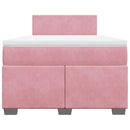 vidaXL rózsaszín bársony rugós ágy matraccal 120 x 190 cm