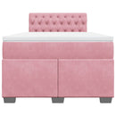 vidaXL rózsaszín bársony rugós ágy matraccal 120 x 190 cm