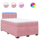 vidaXL rózsaszín bársony rugós ágy matraccal 120 x 190 cm