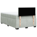 vidaXL világosszürke bársony rugós ágy matraccal 120 x 200 cm
