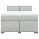 vidaXL világosszürke bársony rugós ágy matraccal 140x190 cm