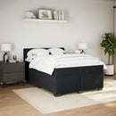 vidaXL fekete bársony rugós ágy matraccal 140 x 190 cm
