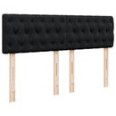 vidaXL fekete bársony rugós ágy matraccal 140 x 190 cm