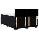 vidaXL fekete bársony rugós ágy matraccal 140x200 cm