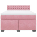 vidaXL rózsaszín bársony rugós ágy matraccal 140x200 cm