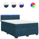 vidaXL kék bársony rugós ágy matraccal 160 x 200 cm