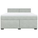 vidaXL világosszürke bársony rugós ágy matraccal 180x200 cm